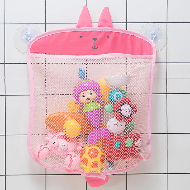 Cartoon Animal Baby Bathroom Mesh Bag, Kid Basket, Sand Toys Storage Organizer for Bath Toys