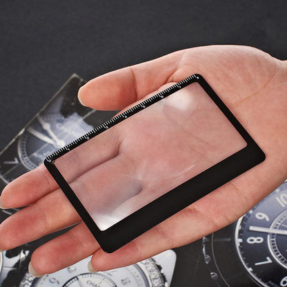 Mini Magnifying Glass Wallet Card Ruler for Reading & Survival
