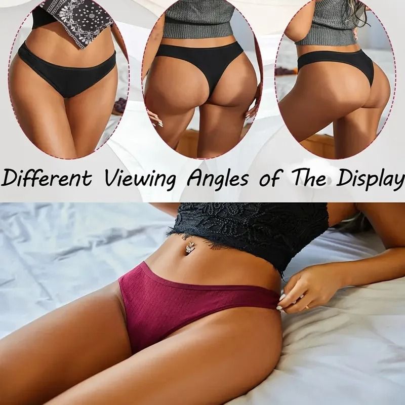 Soft Cotton Low Rise Thong Set For Women 2