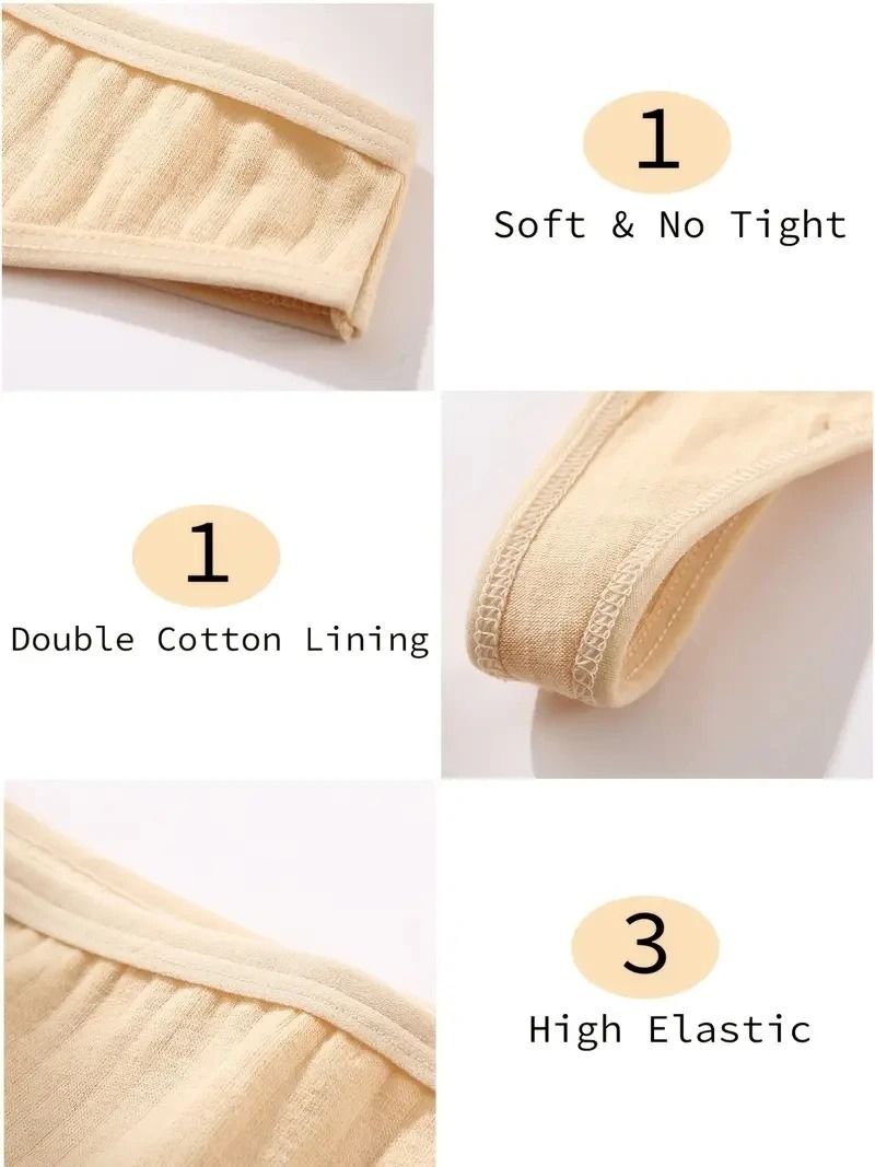 Soft Cotton Low Rise Thong Set For Women 4