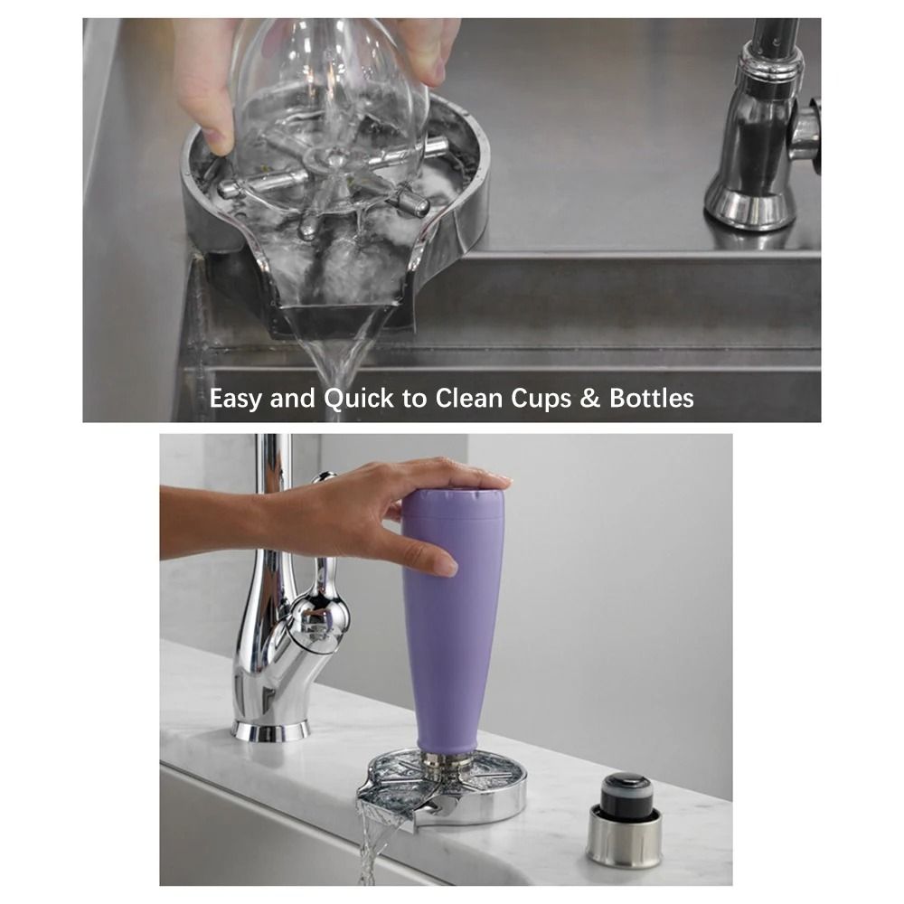 Glass Rinser For Kitchen Sink Bottle Washer Stainless Steel Sink Attachment 1