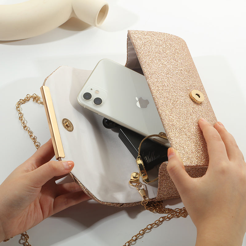 Fashion Elegant Clutch Bag New 2023 Hot Selling Chain Dinner Bag Bride Bridesmaid Lady Handbag Fact 5