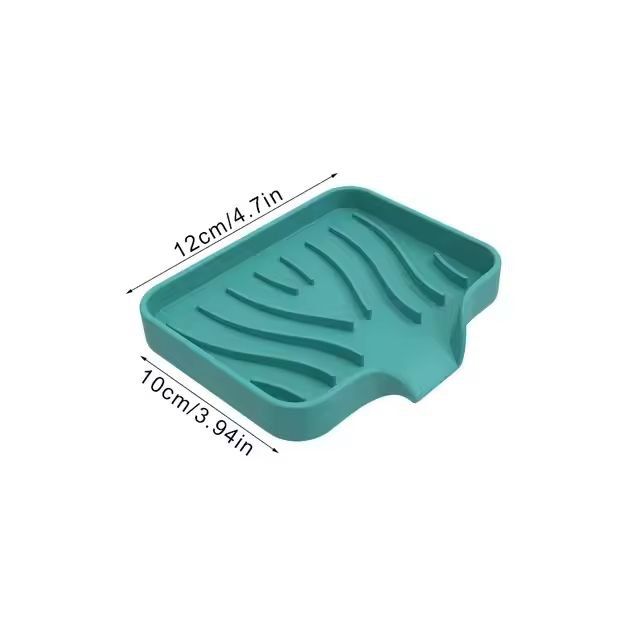 Silicone SelfDraining Soap Tray  Compact Soap  Sponge Holder For Bathroom  Kitchen 12