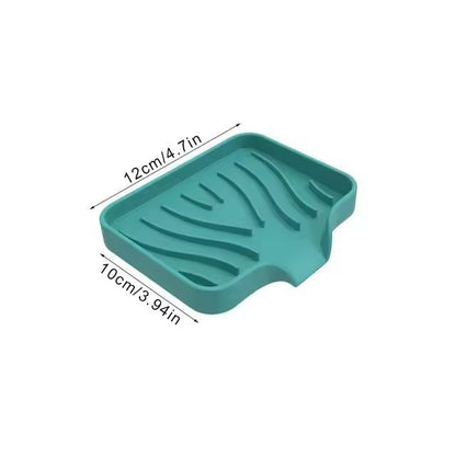 Silicone SelfDraining Soap Tray  Compact Soap  Sponge Holder For Bathroom  Kitchen 12