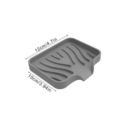 Silicone SelfDraining Soap Tray  Compact Soap  Sponge Holder For Bathroom  Kitchen 13