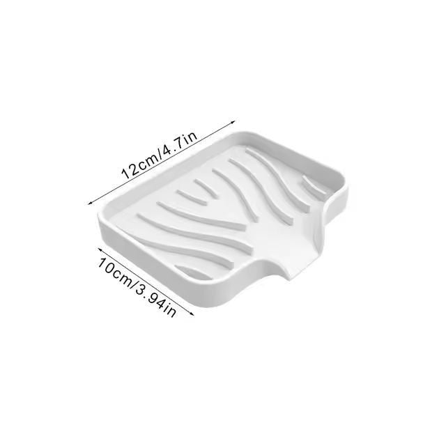 Silicone SelfDraining Soap Tray  Compact Soap  Sponge Holder For Bathroom  Kitchen 15