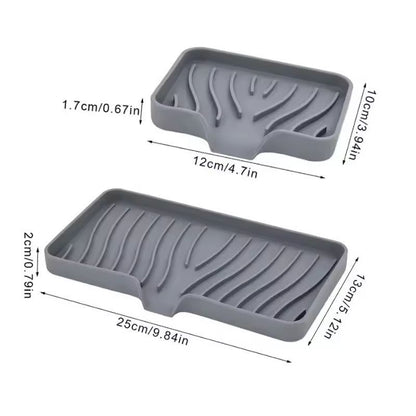 Silicone SelfDraining Soap Tray  Compact Soap  Sponge Holder For Bathroom  Kitchen 4