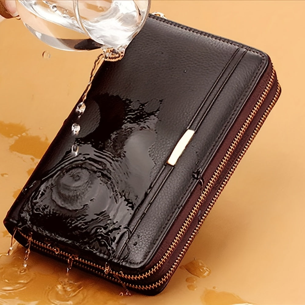 Long Leather Wallet, Business Handbag Phone Card Holder Case, Gift for Husband