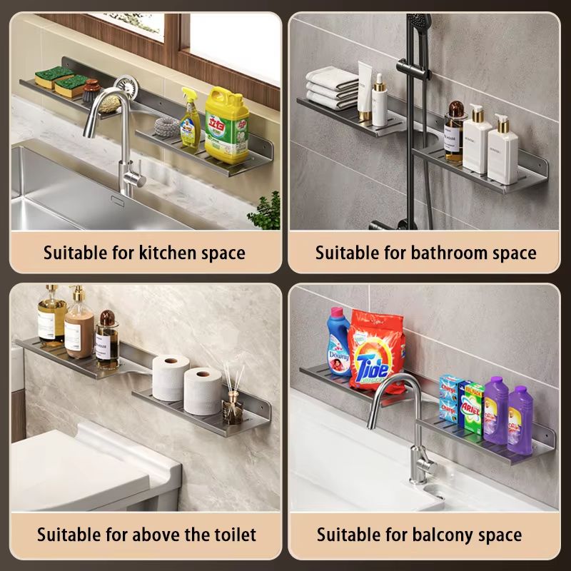 Bathroom U Shaped Wall Mounted Over Sink Organizer Shelf 2