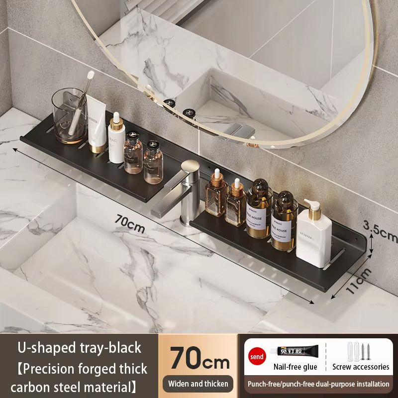 Bathroom U Shaped Wall Mounted Over Sink Organizer Shelf 13