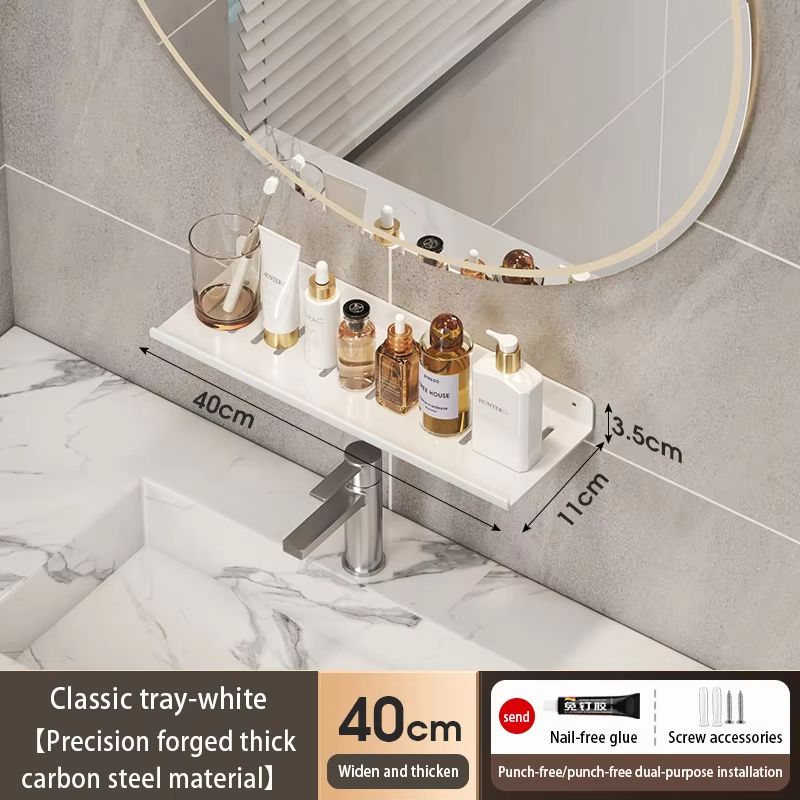 Bathroom U Shaped Wall Mounted Over Sink Organizer Shelf 19