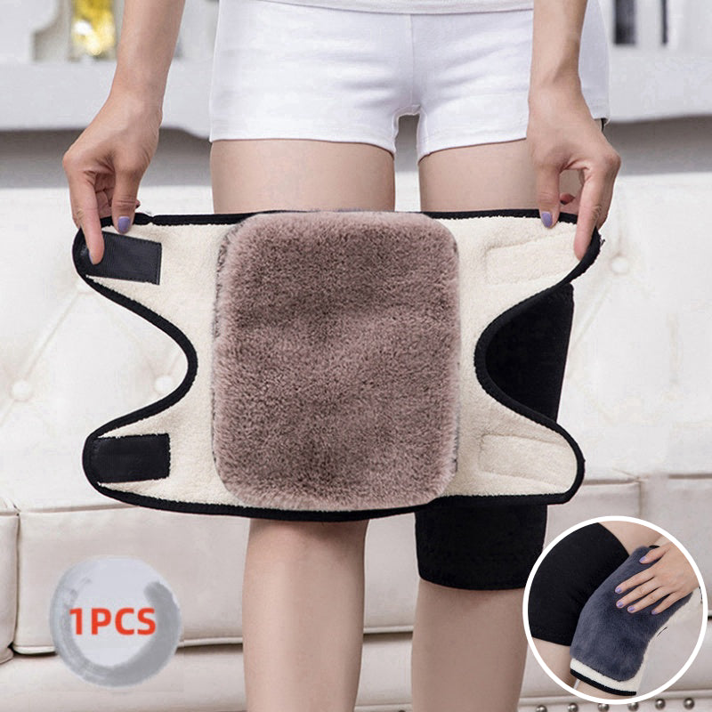 Thickened Plush Twolayer Knee Cover Winter Warm Knee Pad Coldproof Thermal Adjustable Leg Warmer Fo 1
