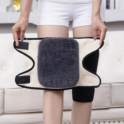 Thickened Plush Twolayer Knee Cover Winter Warm Knee Pad Coldproof Thermal Adjustable Leg Warmer Fo 6