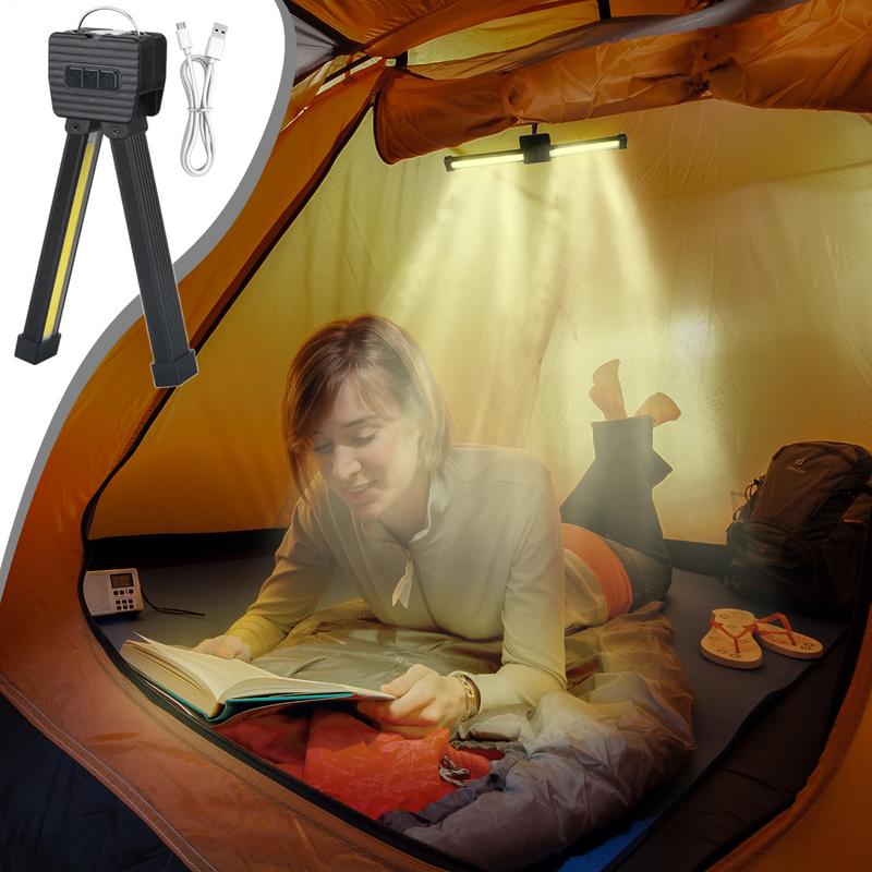 Waterproof LED Flashlight with Hook, Rechargeable Gym Lamp, Grade Dimming, Fold able Design with Magnet