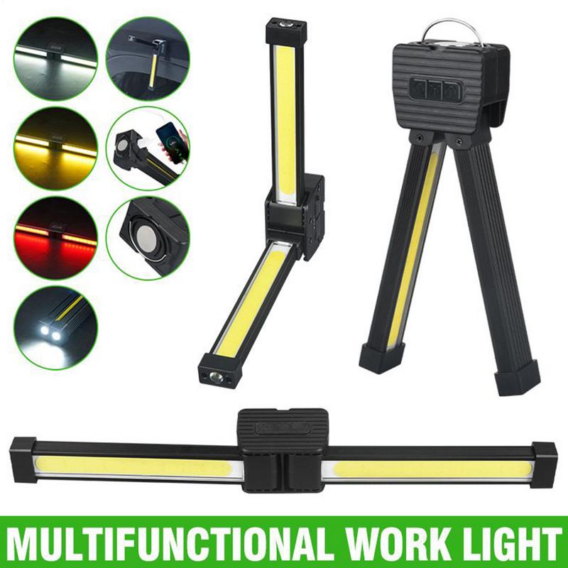 Waterproof LED Flashlight with Hook, Rechargeable Gym Lamp, Grade Dimming, Fold able Design with Magnet