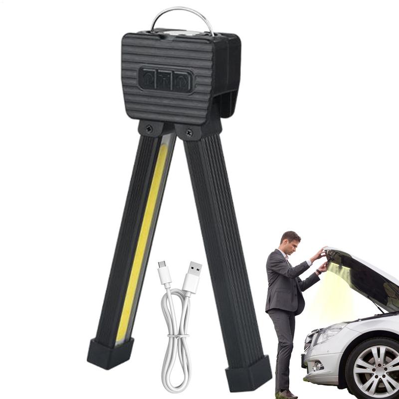 Waterproof LED Flashlight with Hook, Rechargeable Gym Lamp, Grade Dimming, Fold able Design with Magnet