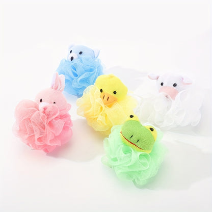 Cartoon Bath Sponge Animal Kids Loofah Shower Pouf Body Scrubber Mesh 1