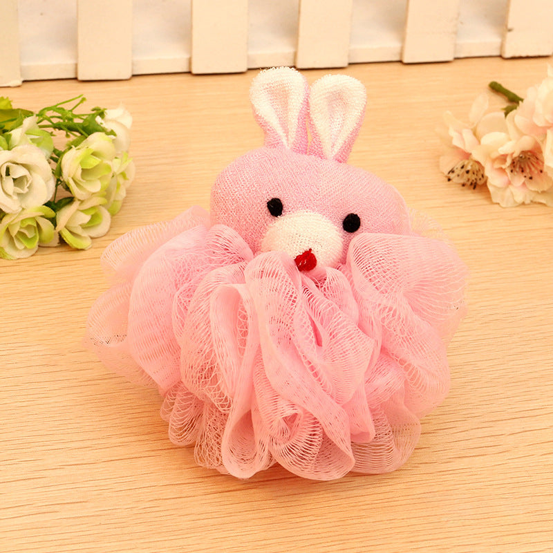 Cartoon Bath Sponge Animal Kids Loofah Shower Pouf Body Scrubber Mesh 7