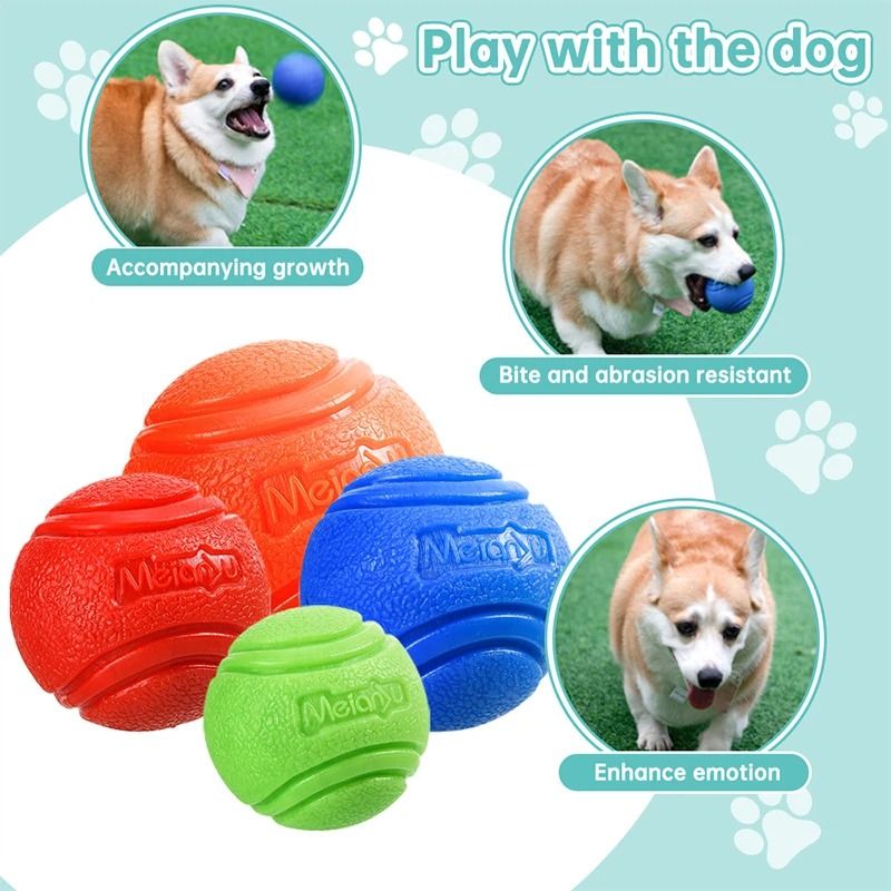 Durable Rubber Dog Toy Ball For Chewing And Play 2