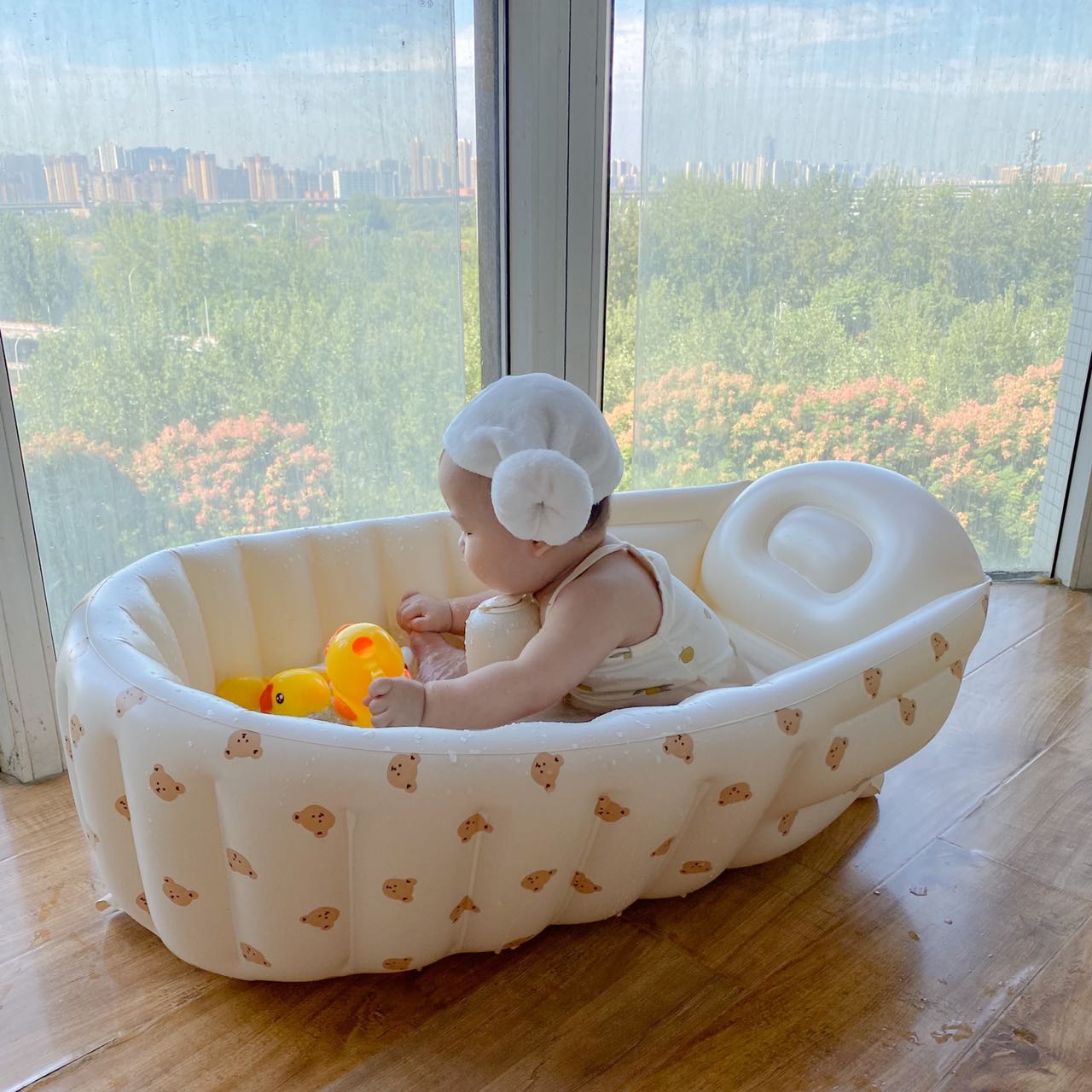 New Product Daisy Bathtub Baby Bathtub Childrens Inflatable Travel Bathtub 9