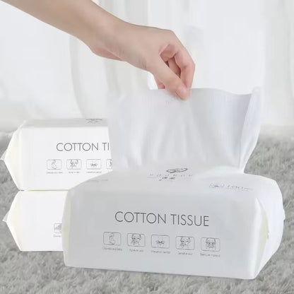 Soft Cotton Disposable Face Towels – 50/100 Pack (Gentle, Hygienic Dry Rags for Face & Bathroom Use)