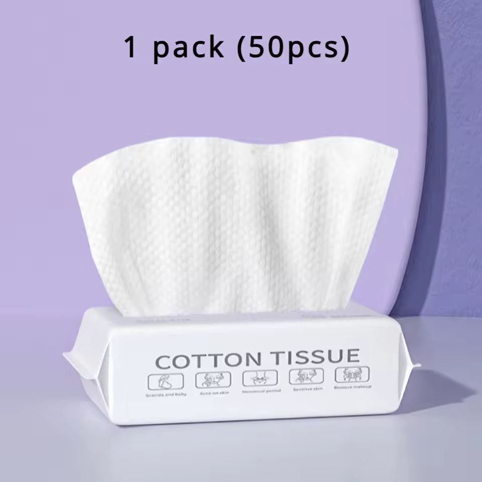 Soft Cotton Disposable Face Towels  50100 Pack Gentle Hygienic Dry Rags For Face  Bathroom Use 6