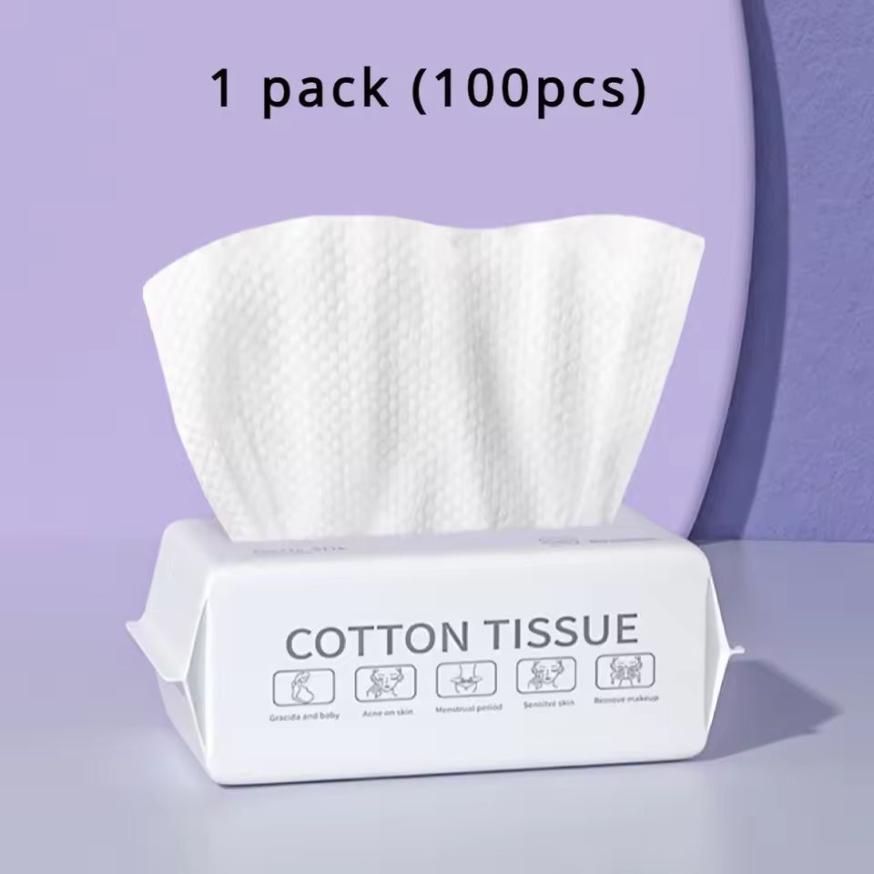 Soft Cotton Disposable Face Towels  50100 Pack Gentle Hygienic Dry Rags For Face  Bathroom Use 7