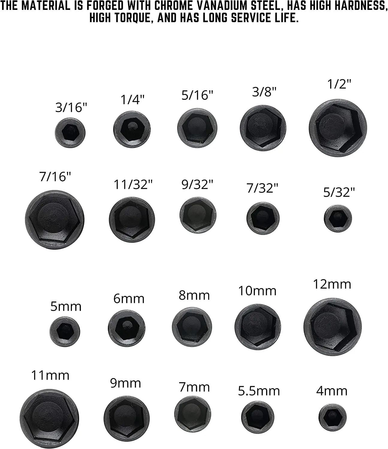 9 Piece Hex Socket Nut Driver Set 2