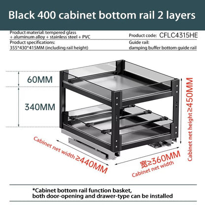 Aluminum Alloy Pull Out Spice Rack For Narrow Kitchen Cabinet 11