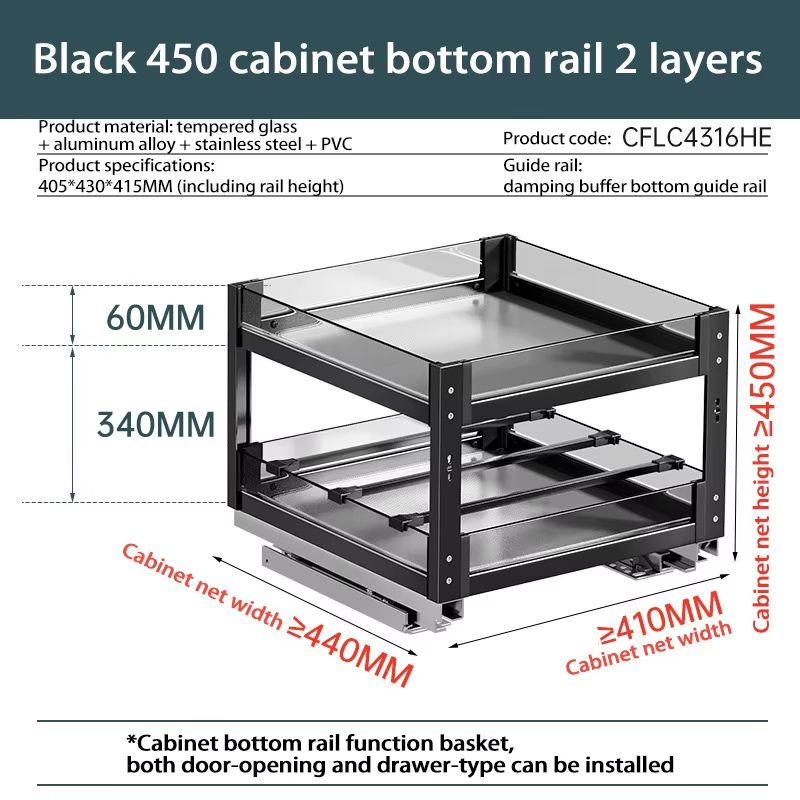 Aluminum Alloy Pull Out Spice Rack For Narrow Kitchen Cabinet 12
