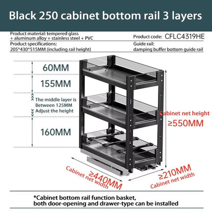 Aluminum Alloy Pull Out Spice Rack For Narrow Kitchen Cabinet 15