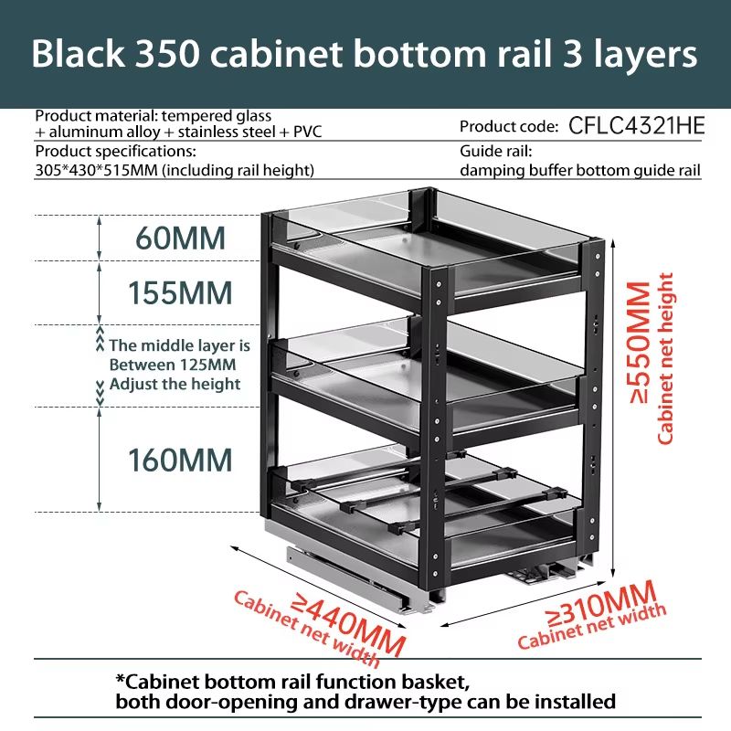 Aluminum Alloy Pull Out Spice Rack For Narrow Kitchen Cabinet 17