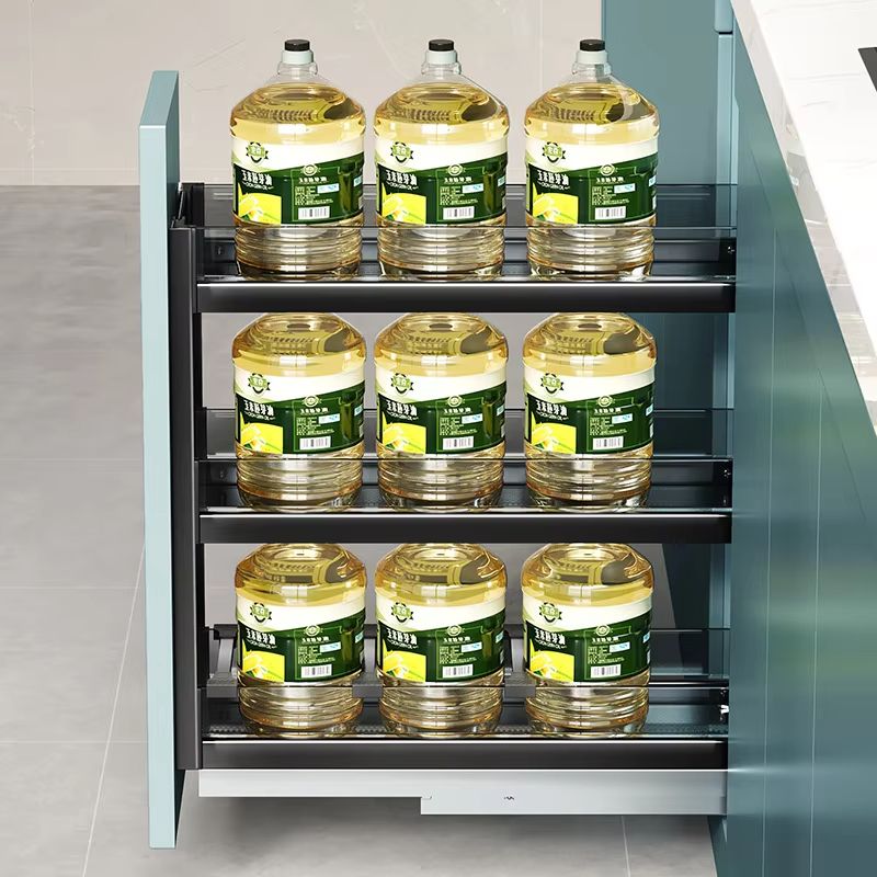 Aluminum Alloy Pull Out Spice Rack For Narrow Kitchen Cabinet 1