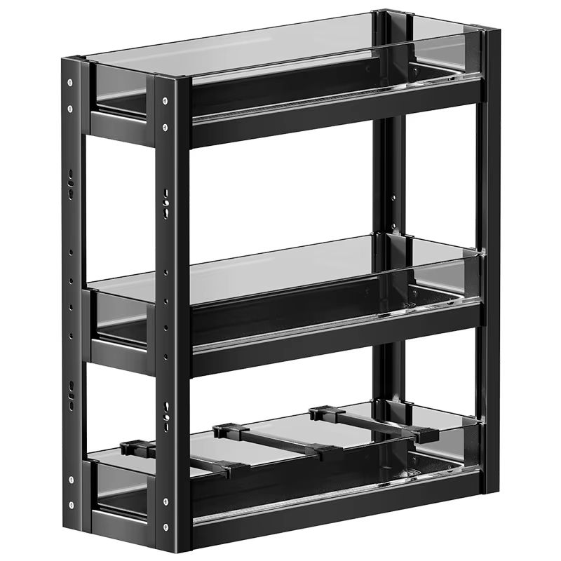 Aluminum Alloy Pull Out Spice Rack For Narrow Kitchen Cabinet 4