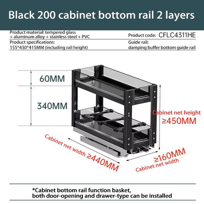 Aluminum Alloy Pull Out Spice Rack For Narrow Kitchen Cabinet 7