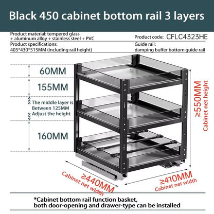 Aluminum Alloy Pull Out Spice Rack For Narrow Kitchen Cabinet 19
