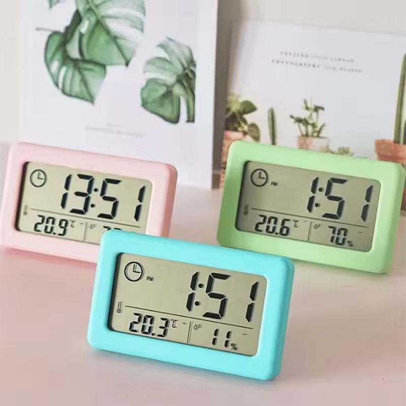 Desktop Mini Digital Clock – Portable Temperature & Humidity Monitor + Hygrometer Thermometer