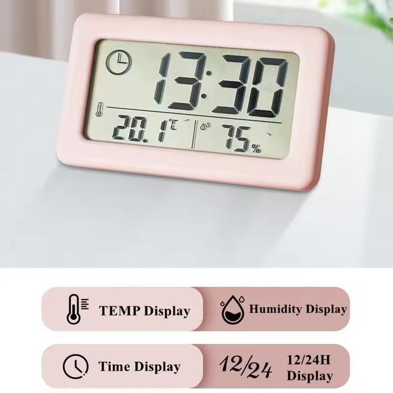 Desktop Mini Digital Clock  Portable Temperature  Humidity Monitor  Hygrometer Thermometer 1