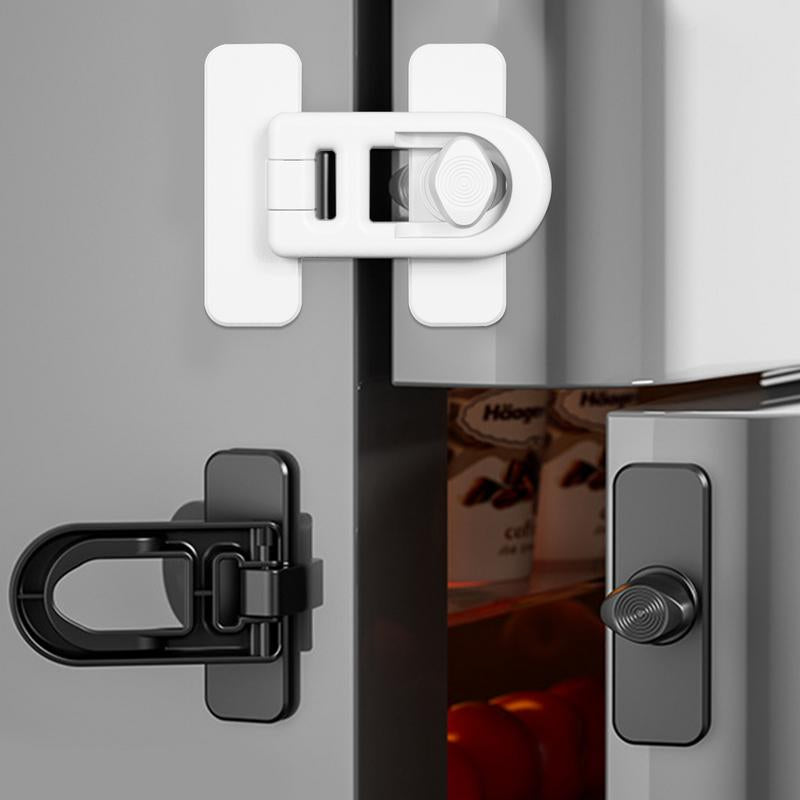 Refrigerator Door Lock, Adhesive Key less Freezer Lock, Child Proof Fridge Lock for Cabinets