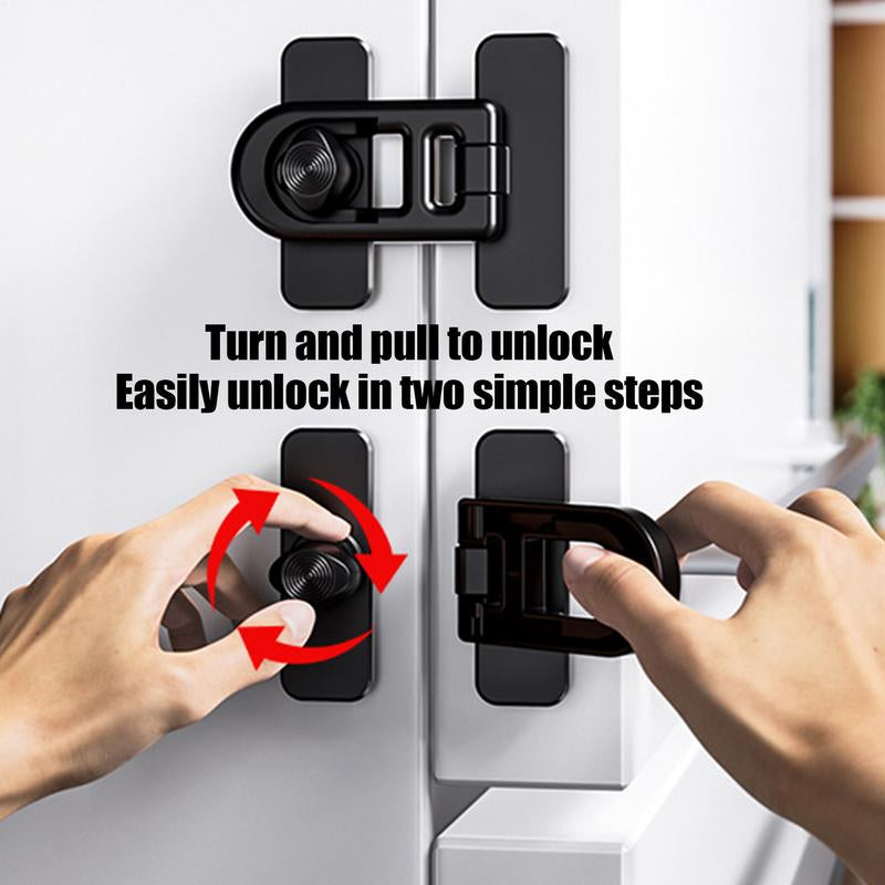 Refrigerator Door Lock, Adhesive Key less Freezer Lock, Child Proof Fridge Lock for Cabinets