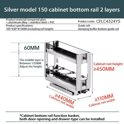 Aluminum Alloy Pull Out Spice Rack For Narrow Kitchen Cabinet 21