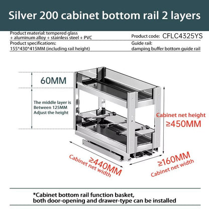 Aluminum Alloy Pull Out Spice Rack For Narrow Kitchen Cabinet 22