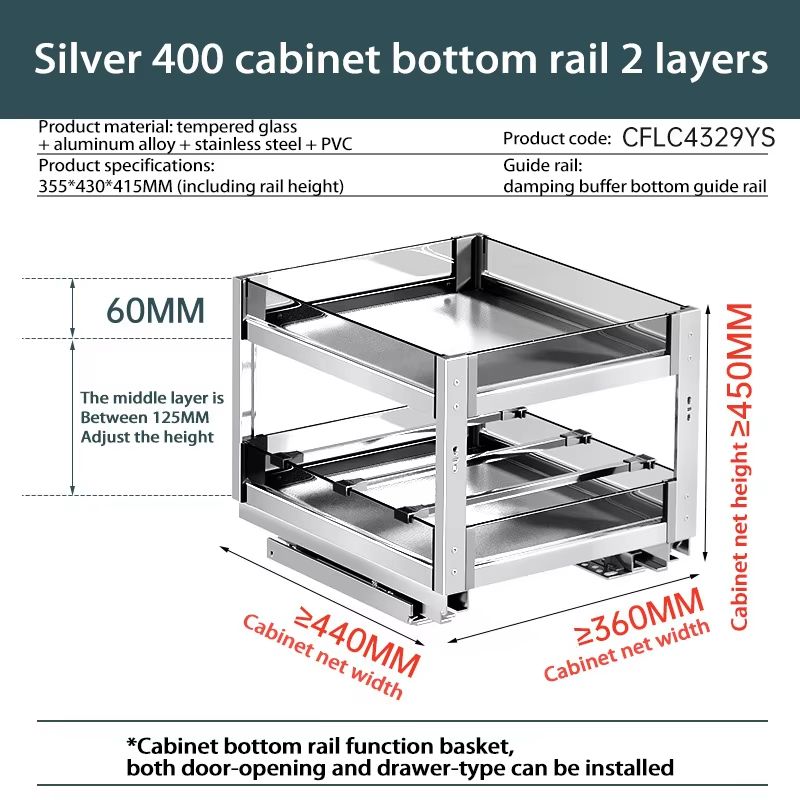 Aluminum Alloy Pull Out Spice Rack For Narrow Kitchen Cabinet 26
