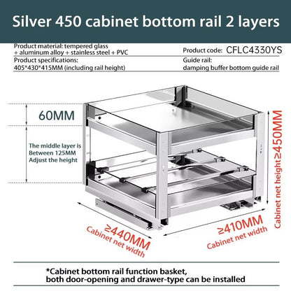 Aluminum Alloy Pull Out Spice Rack For Narrow Kitchen Cabinet 27