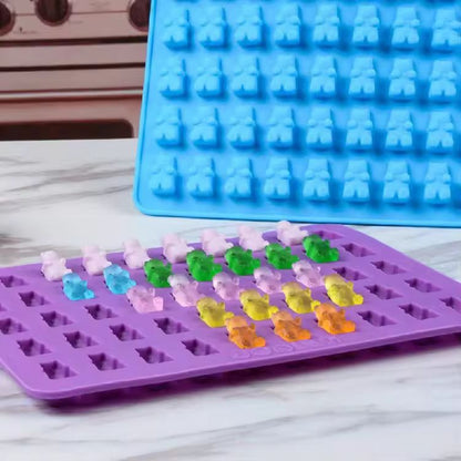 Silicone 50Cavity Gummy Bear Mold  Easy DIY Candy  Chocolate Kit 12