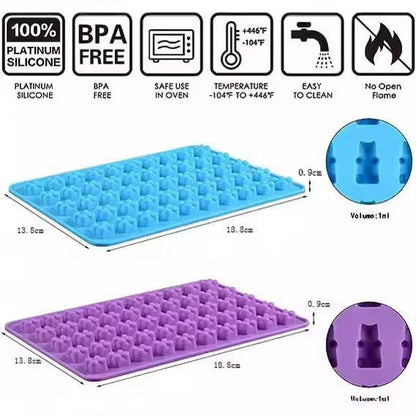 Silicone 50Cavity Gummy Bear Mold  Easy DIY Candy  Chocolate Kit 4