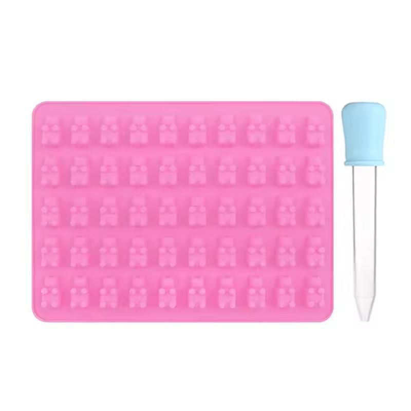 Silicone 50Cavity Gummy Bear Mold  Easy DIY Candy  Chocolate Kit 6