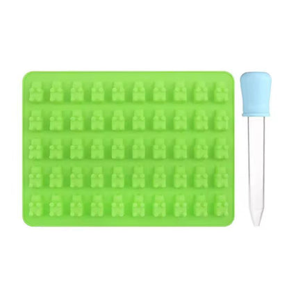 Silicone 50Cavity Gummy Bear Mold  Easy DIY Candy  Chocolate Kit 8