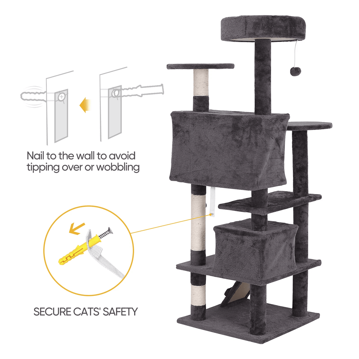 Sturdy Cat Tree Tower Activity Center Large Playing Condo House For Rest Multi Level Sisal Scratchi 6