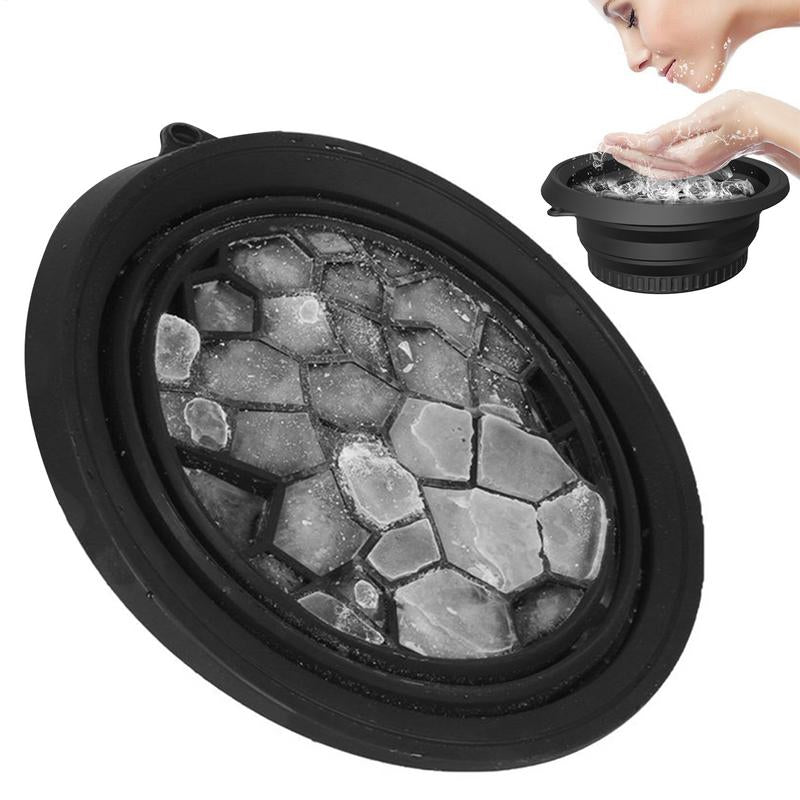 Portable Face Ice Bath Bowl, Skin Care Tool, Folding Ice Facial Washbasin for Home and Travel